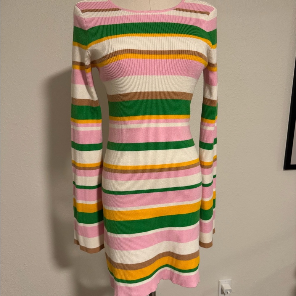 Show Me Your MuMu Colorful Striped Long Sleeve Dress